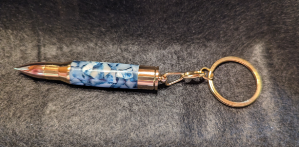 Blue Quartz Bullet Keychain (Acrylic)