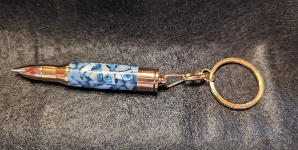 Blue Quartz Bullet Keychain (Acrylic)