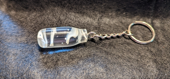 Clear & White Keychain (Acrylic)