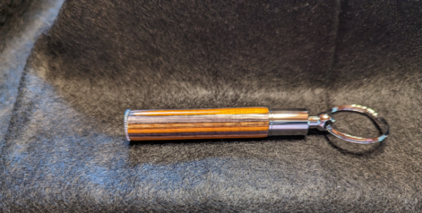 Orange & Grey Spectraply Mini Pen Keychain (Wood)