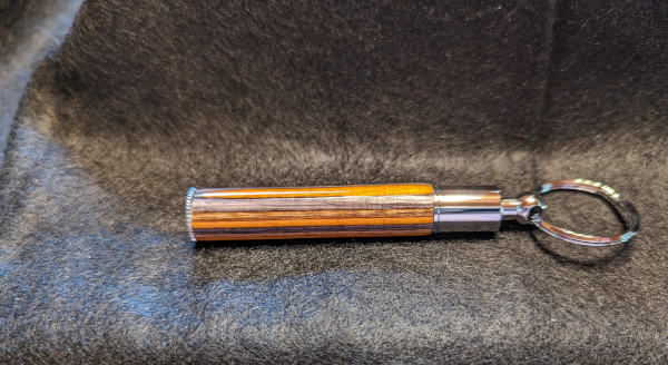 Orange & Grey Spectraply Mini Pen Keychain (Wood)